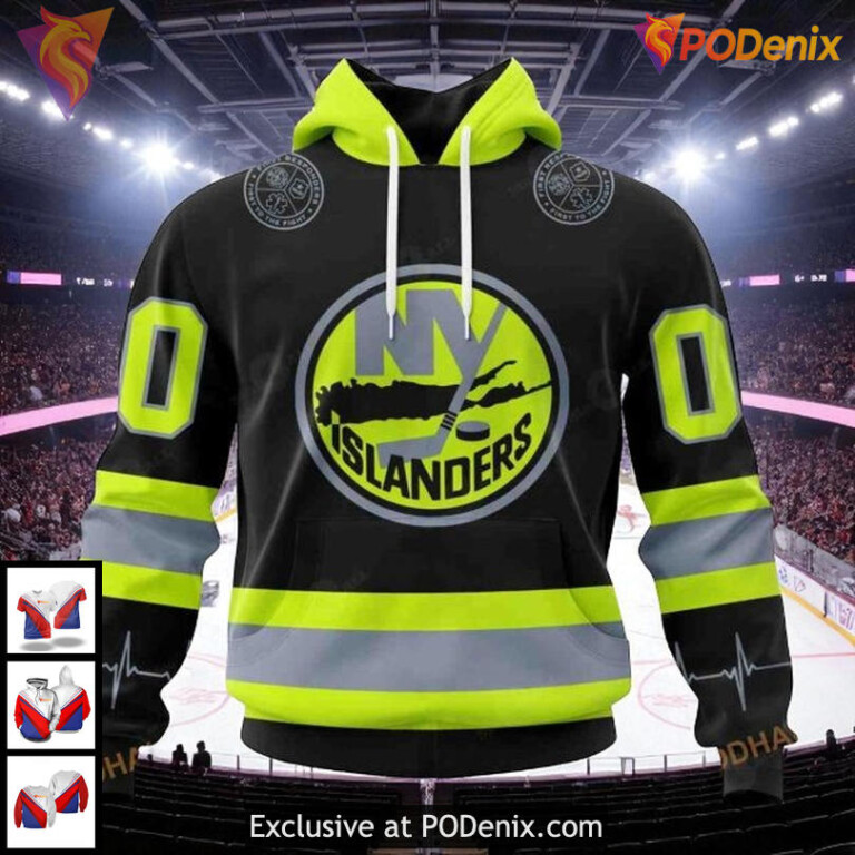 New York Islanders Hoodie 3D Custom Firefighter Tribute NHL Unisex Design
