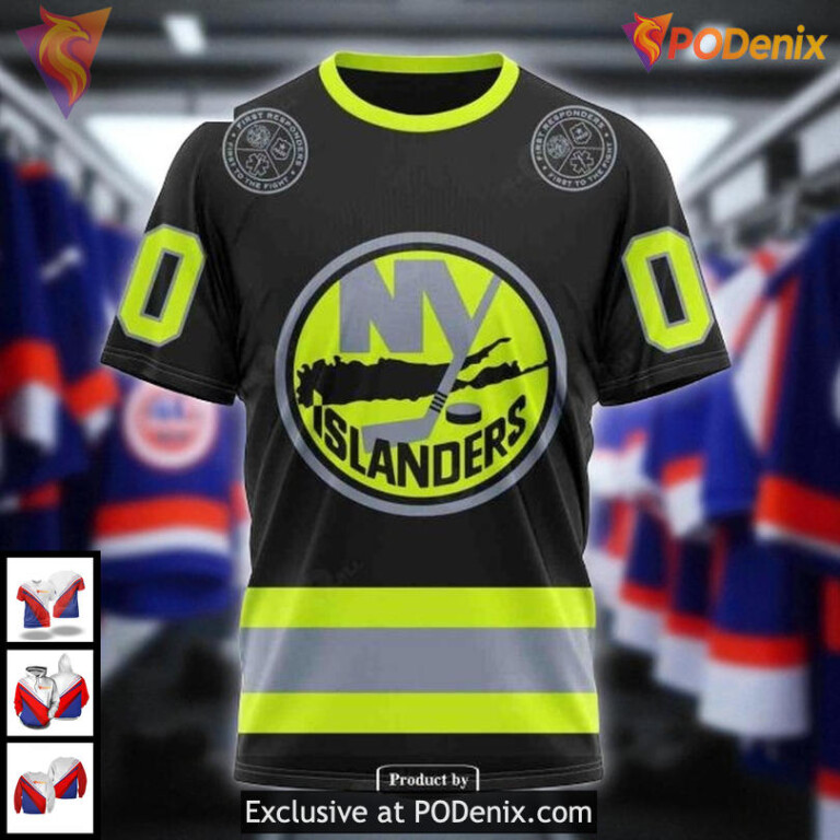 New York Islanders Hoodie 3D Custom Firefighter Tribute NHL Unisex Design - 2