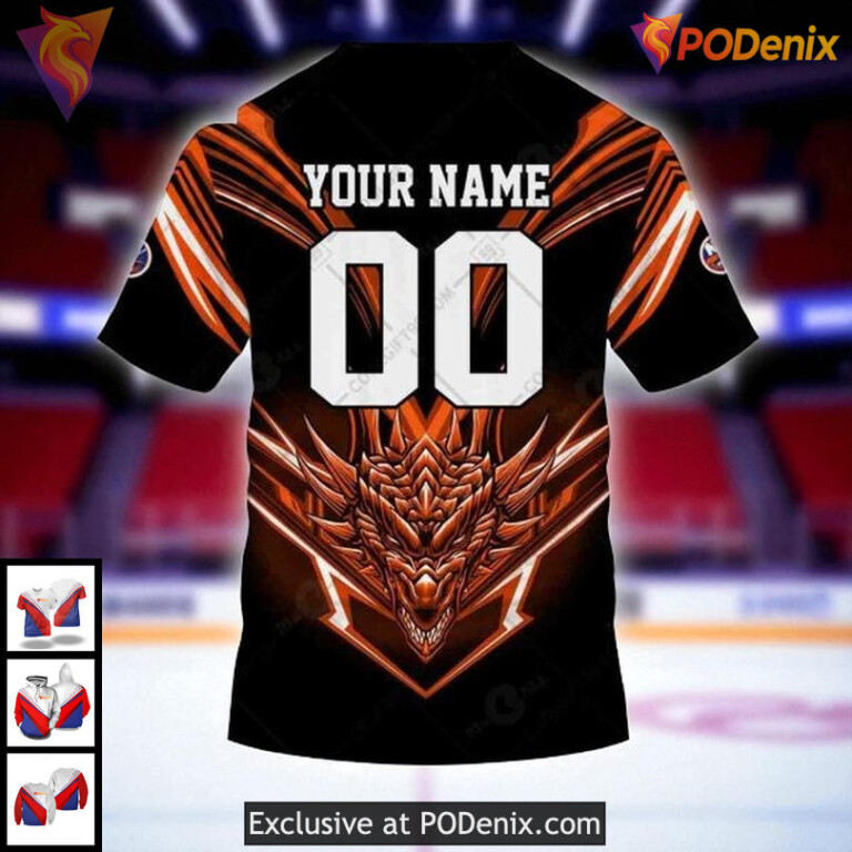 New York Islanders Hoodie 3D Dragon Wings Custom NHL All Over Print Design - 3