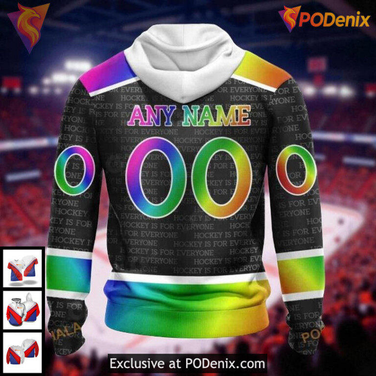 New York Islanders Hoodie 3D Pride Gradient NHL Custom Rainbow Design - 1