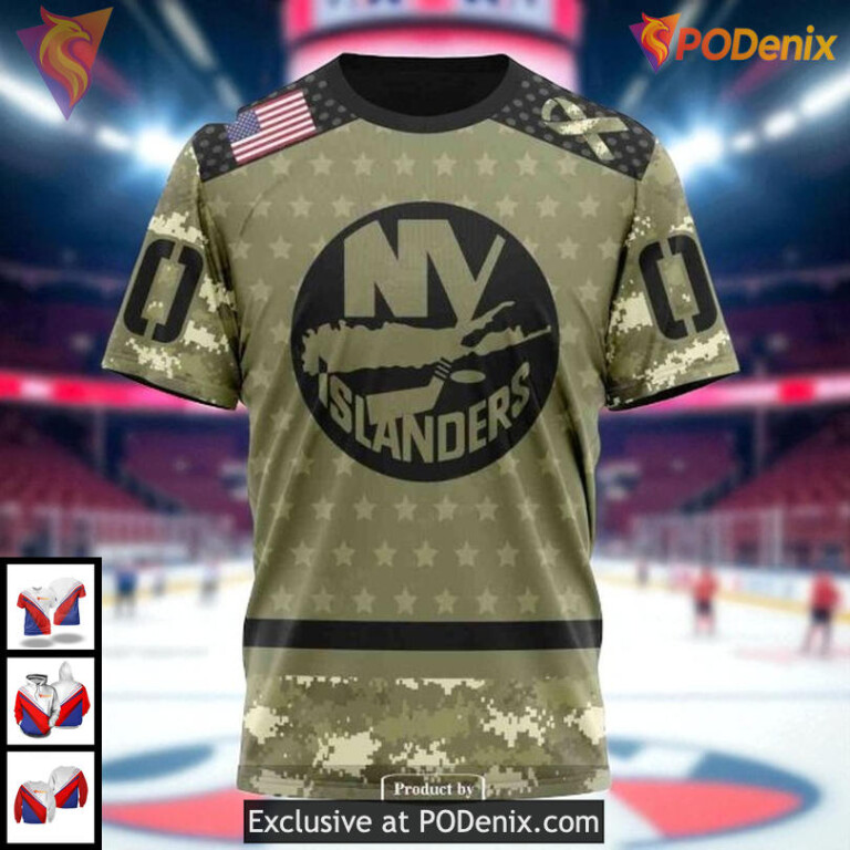 New York Islanders Hoodie Camo Military Appreciation NHL Custom 3D Design - 2