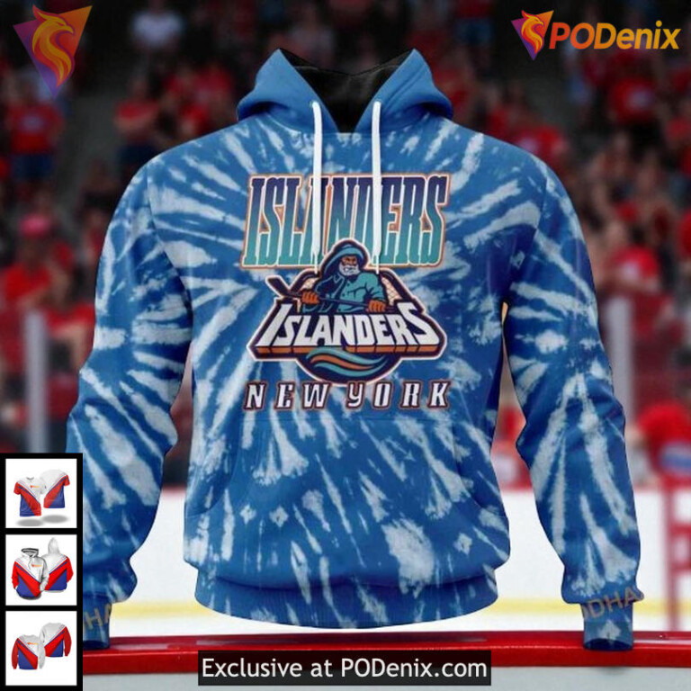 New York Islanders Hoodie Retro Vintage Tie Dye Style NHL 3D Hoodie Design