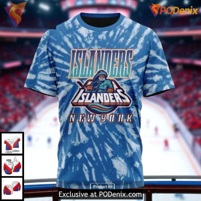 New York Islanders Hoodie Retro Vintage Tie Dye Style NHL 3D Hoodie Design - 2