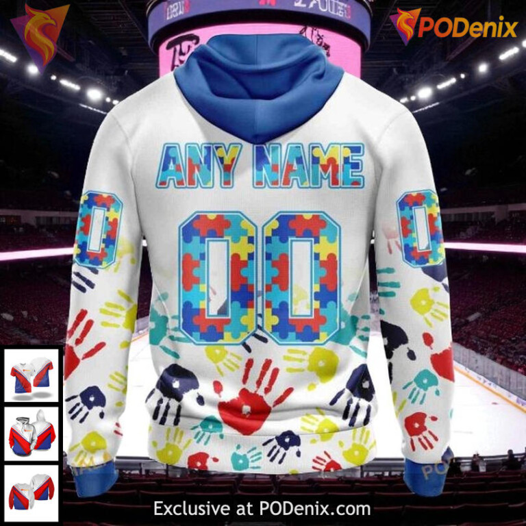 New York Islanders Hoodie Sweatshirt Custom NHL Autism Awareness 3D Design - 1