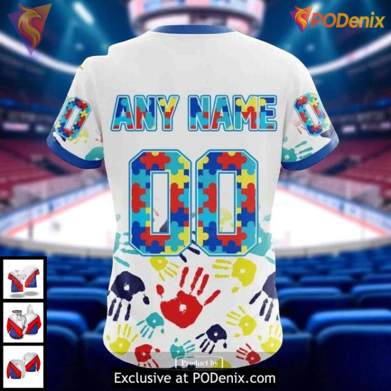 New York Islanders Hoodie Sweatshirt Custom NHL Autism Awareness 3D Design - 3