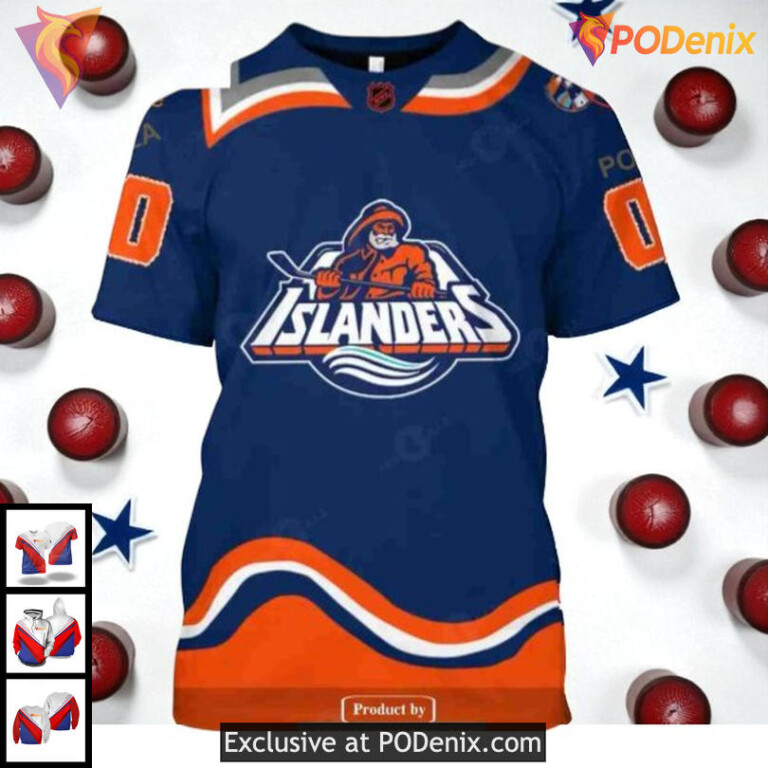 New York Islanders Hoodie Sweatshirt Custom Retro Name Number NHL 3D Design - 2