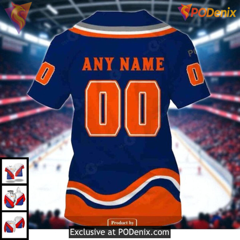 New York Islanders Hoodie Sweatshirt Custom Retro Name Number NHL 3D Design - 3