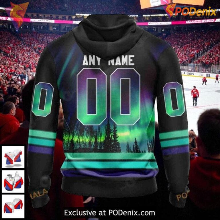 New York Islanders Pullover Hoodie Aurora Borealis Custom NHL 3D Design - 1