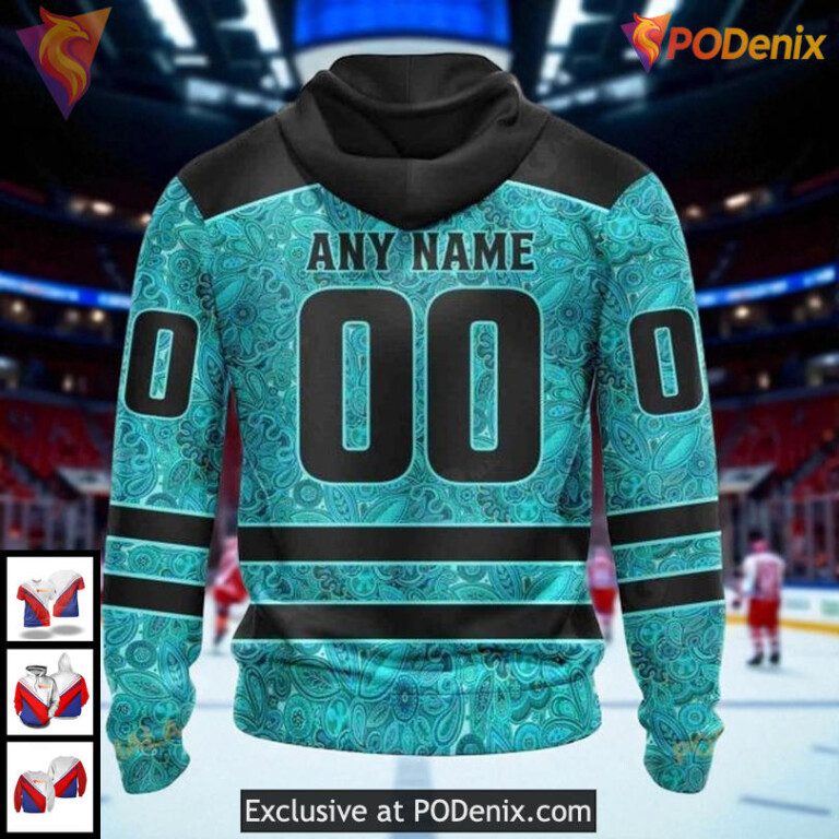 New York Islanders Pullover Hoodie, Custom NHL Ovarian Cancer Awareness 3D - 1
