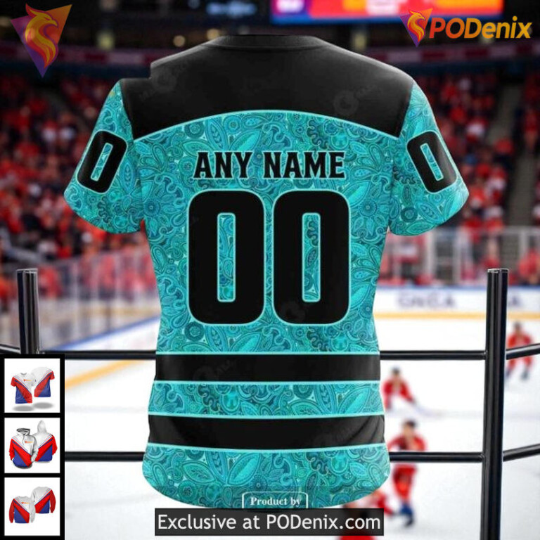 New York Islanders Pullover Hoodie, Custom NHL Ovarian Cancer Awareness 3D - 3