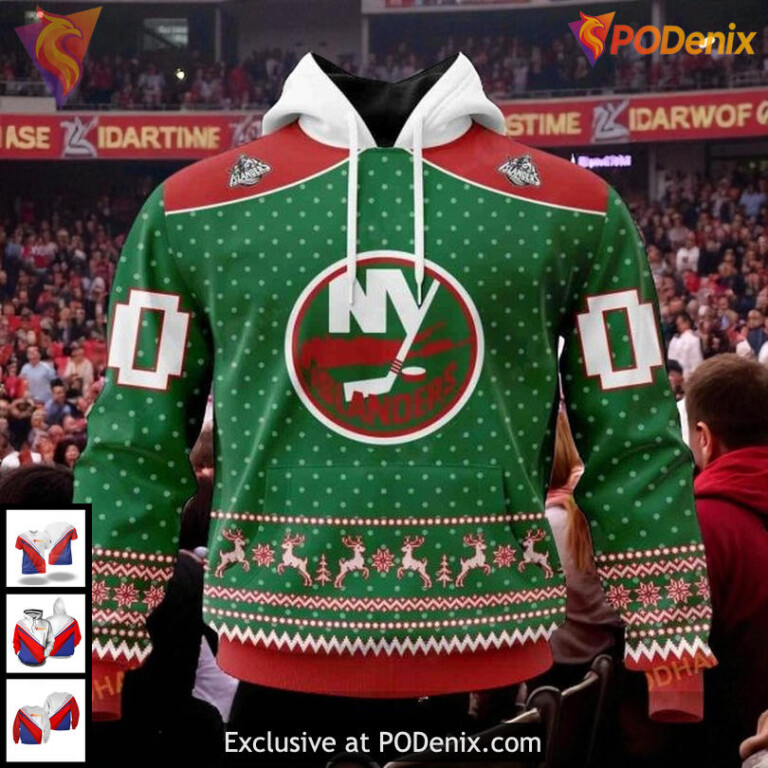 New York Islanders Zip Up Hoodie Christmas Edition NHL 3D Hoodie Holiday Style