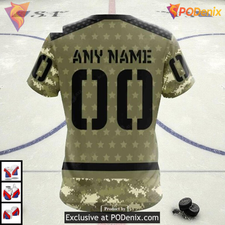 New York Rangers All Over Print Hoodie Camo Military Appreciation Custom NHL - 3