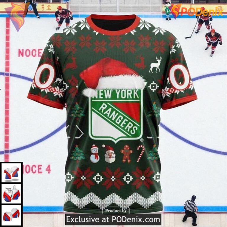 New York Rangers Christmas Hoodie Custom NHL Unisex Fan Shirt 3D - 2