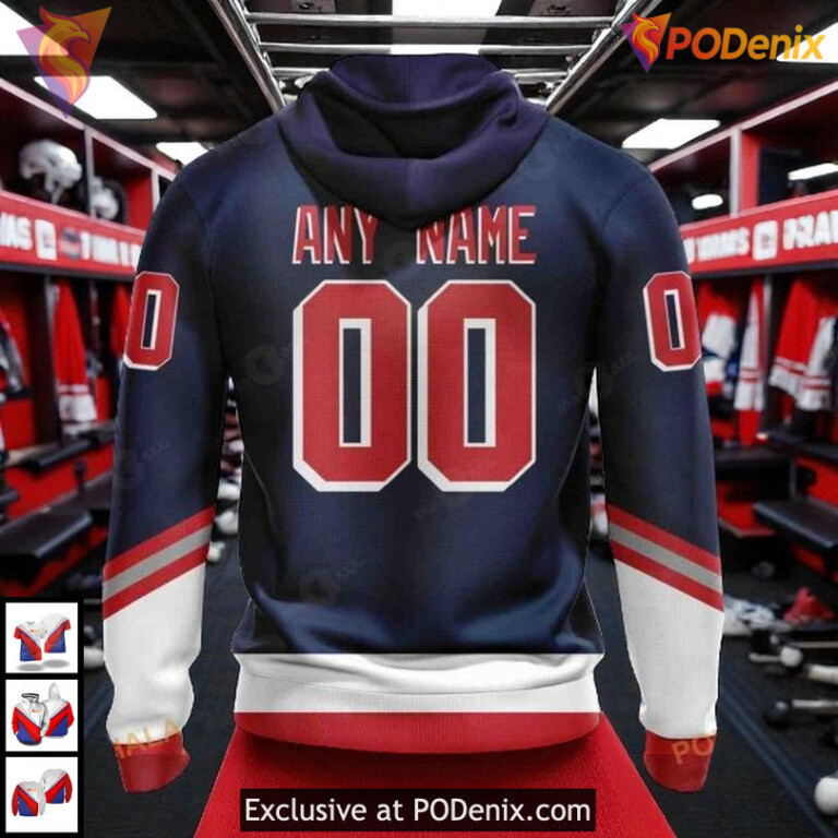 New York Rangers Full Print Hoodie Unisex Retro Concepts Custom NHL 3D - 1