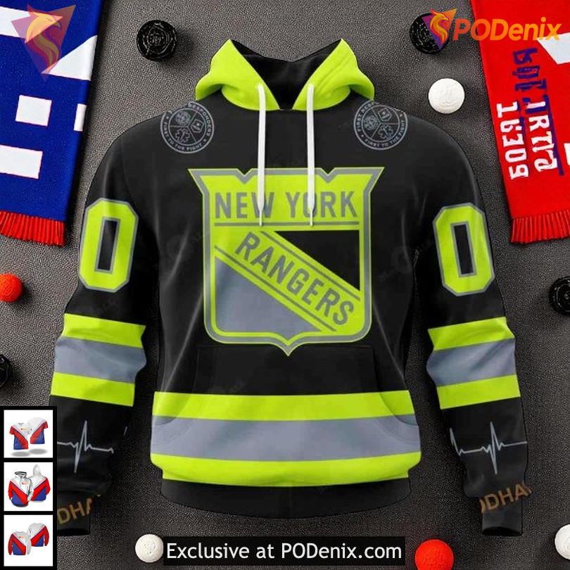 New York Rangers Graphic Hoodie Unisex Firefighter Uniforms Custom NHL 3D