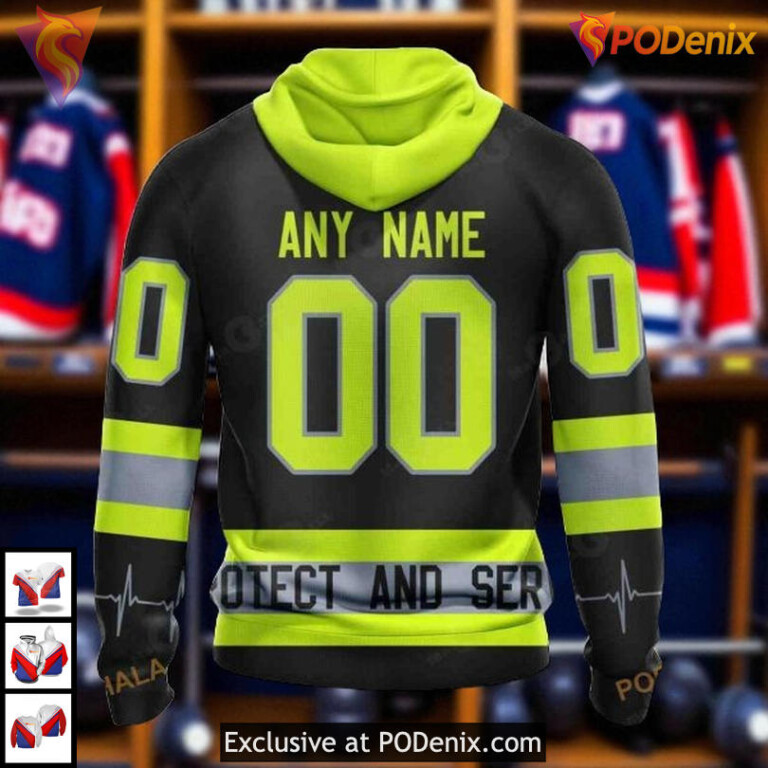 New York Rangers Graphic Hoodie Unisex Firefighter Uniforms Custom NHL 3D - 1