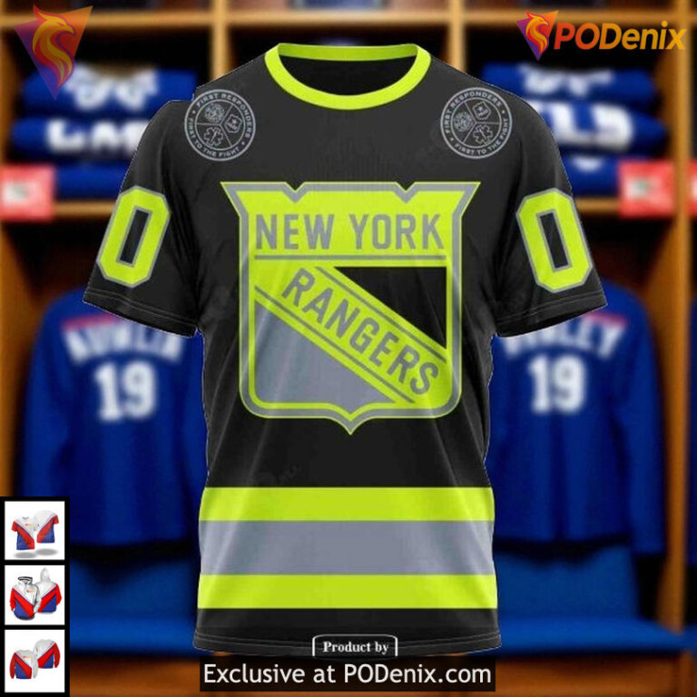 New York Rangers Graphic Hoodie Unisex Firefighter Uniforms Custom NHL 3D - 2