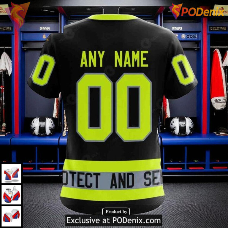 New York Rangers Graphic Hoodie Unisex Firefighter Uniforms Custom NHL 3D - 3