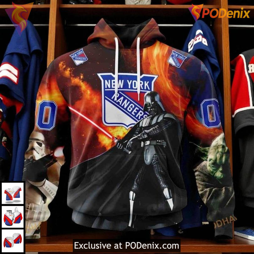 New York Rangers Holiday Hoodie Design X Star Wars Custom NHL 3D Style