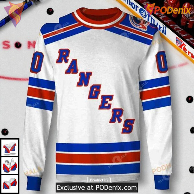 New York Rangers Hoodie 1994 Throwback Vintage Home Custom NHL 3D Shirt - 2