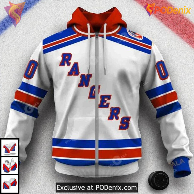 New York Rangers Hoodie 1994 Throwback Vintage Home Custom NHL 3D Shirt - 3