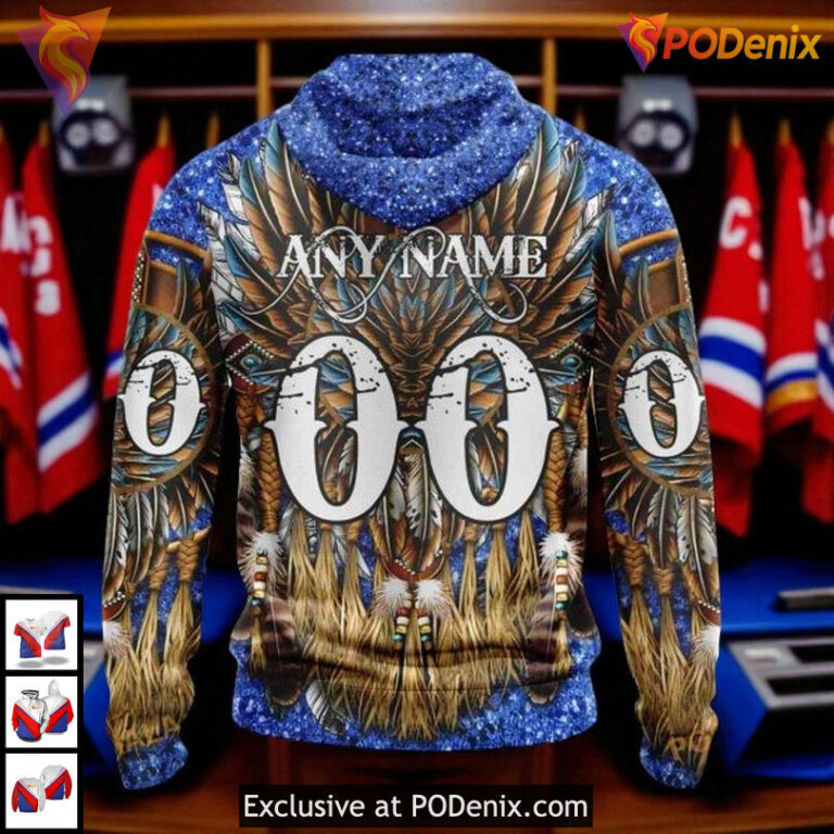 New York Rangers Kids Hoodie Native Costume Design Custom NHL 3D Shirt - 1