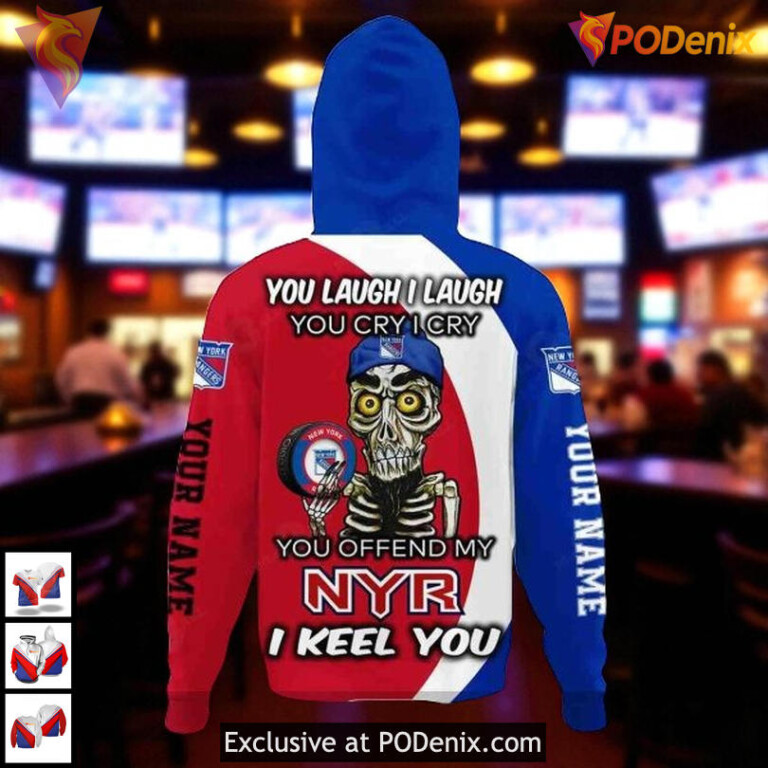 New York Rangers Personalized 3D Hoodie Sweatshirt You Laugh I Cry Design - 2