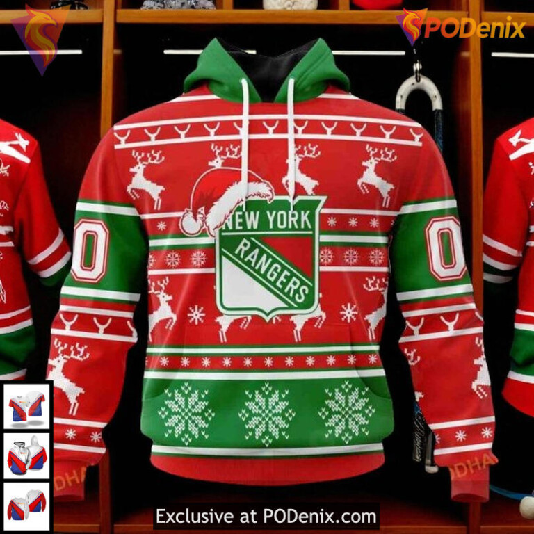 New York Rangers Pullover Hoodie Unisex Christmas Shirt Custom NHL 3D Style