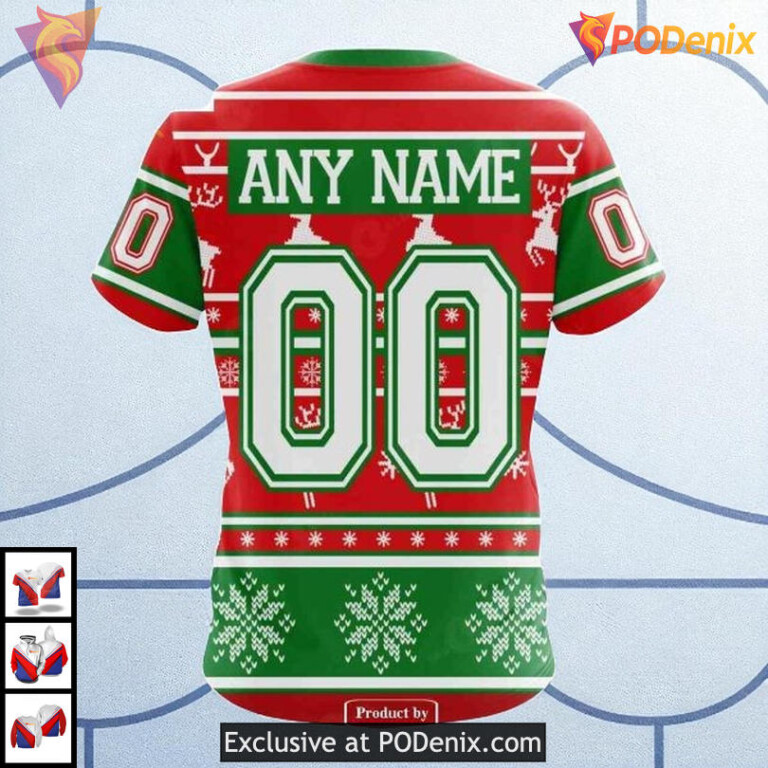 New York Rangers Pullover Hoodie Unisex Christmas Shirt Custom NHL 3D Style - 3