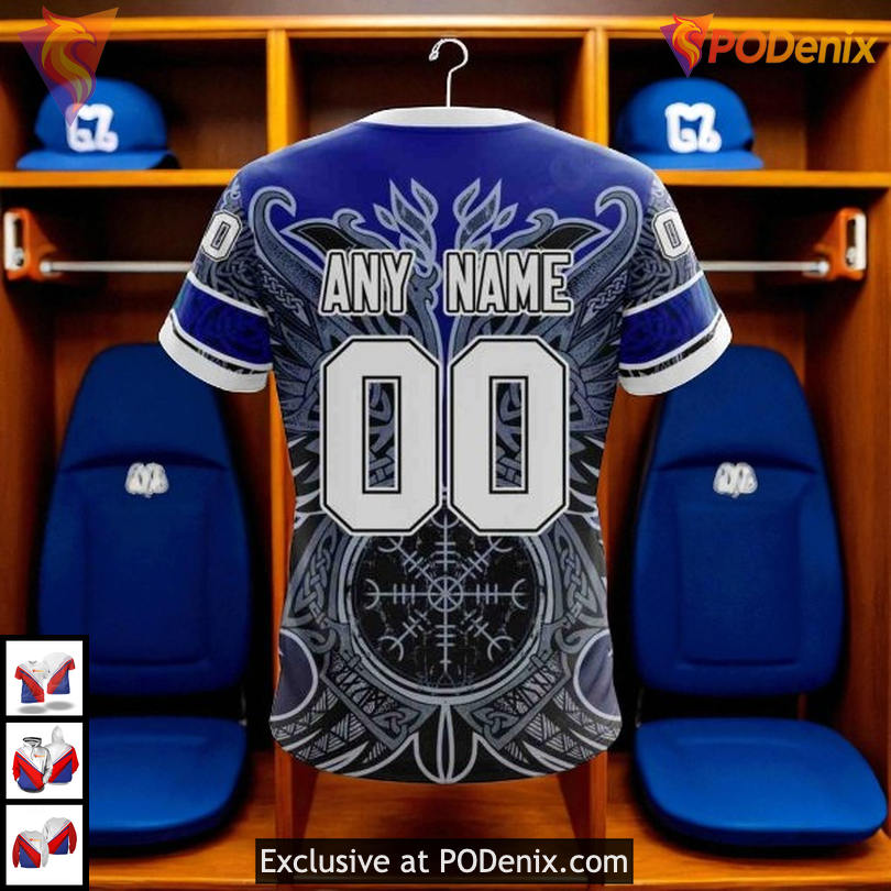 New York Rangers Unisex Hoodie Norse Viking Symbols Custom NHL 3D Style