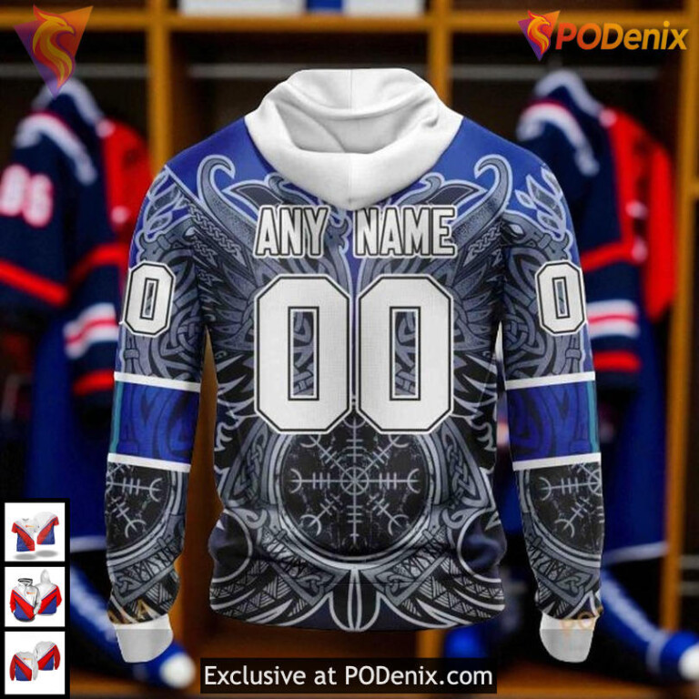 New York Rangers Unisex Hoodie Norse Viking Symbols Custom NHL 3D Style - 3