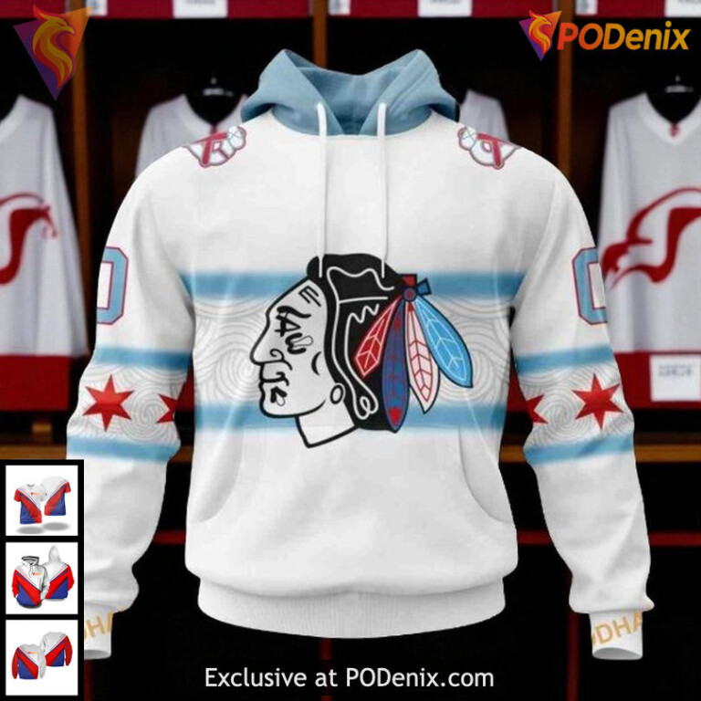 NHL Blackhawks All Over Print 3D Hoodie, Custom Gradient Chicago Design