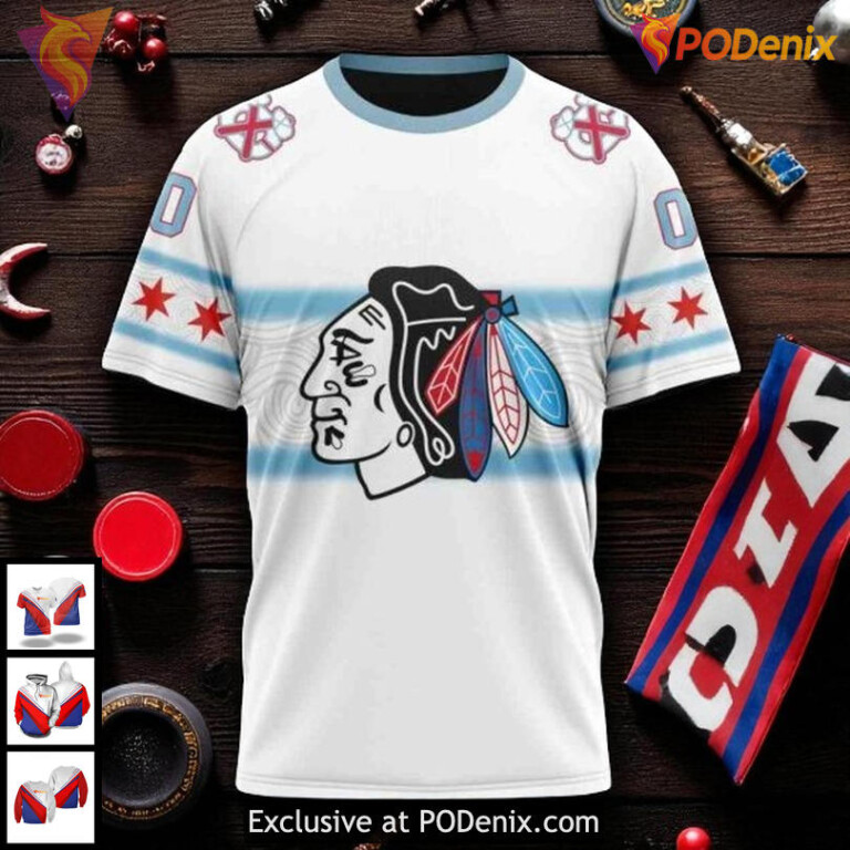 NHL Blackhawks All Over Print 3D Hoodie, Custom Gradient Chicago Design - 2