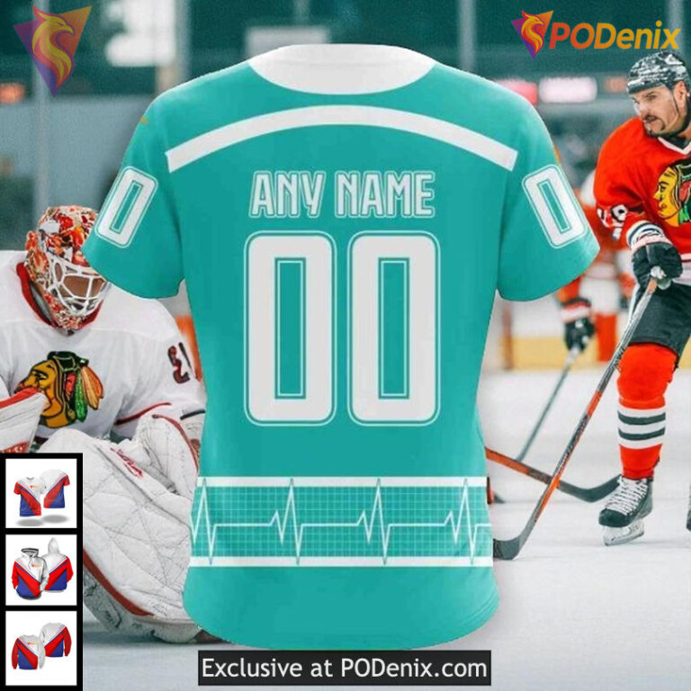 NHL Blackhawks All Over Print 3D Hoodie Healthcare Heroes Tribute Custom - 3