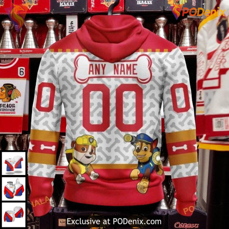 NHL Chicago Blackhawks Hoodie, Custom Paw Patrol Design All Over Print 3D - 1