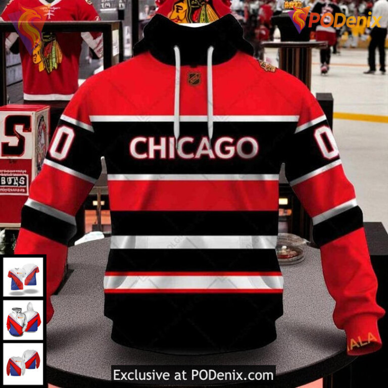 NHL Chicago Blackhawks Hoodie Retro 3D Custom Style With Team Inspired Design