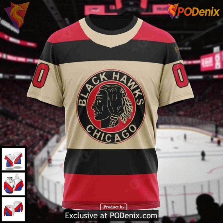 NHL Chicago Blackhawks Hoodie Retro Concepts Unisex All Over Print 3D - 2