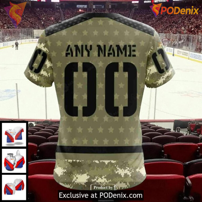 NHL Detroit Red Wings Hoodie 3D Camo Military Appreciation Custom Design - 3