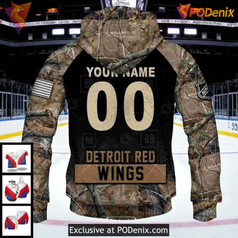 NHL Detroit Red Wings Hoodie 3D Camouflage Style Custom Name Since 1926 - 3