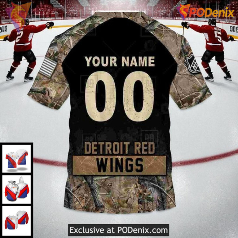 NHL Detroit Red Wings Hoodie 3D Camouflage Style Custom Name Since 1926 - 4