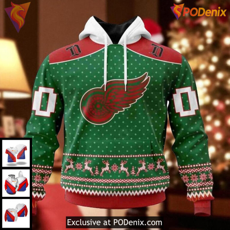 NHL Detroit Red Wings Hoodie 3D Custom Christmas Outfit With Cool Graphic