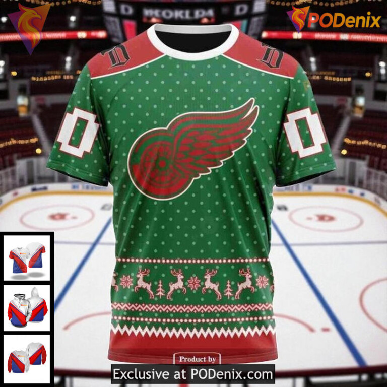 NHL Detroit Red Wings Hoodie 3D Custom Christmas Outfit With Cool Graphic - 2