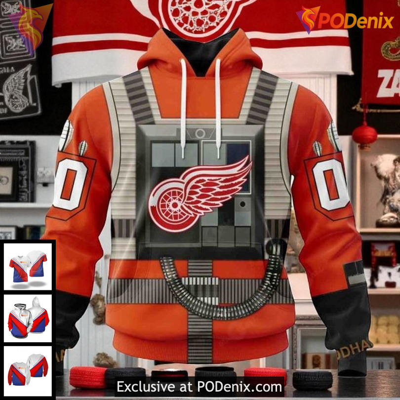 NHL Detroit Red Wings Hoodie 3D Rebel Pilot Custom Design Unisex Apparel NHL Detroit Red Wings Hoodie 3D Rebel Pilot Custom Design Unisex Apparel
