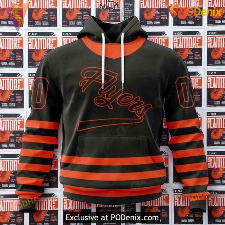 NHL Flyers All Over Print 3D Hoodie Retro Concept NHL Custom Style