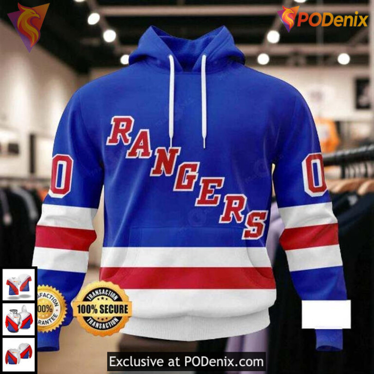 NHL Ice Hockey Team Clothing Personalized Custom Number New York Rangers Hoodie 3D