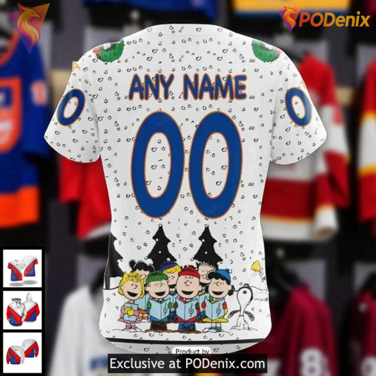 NHL New York Islanders Hoodie 3D Christmas Snoopy Inspired Holiday Design - 3
