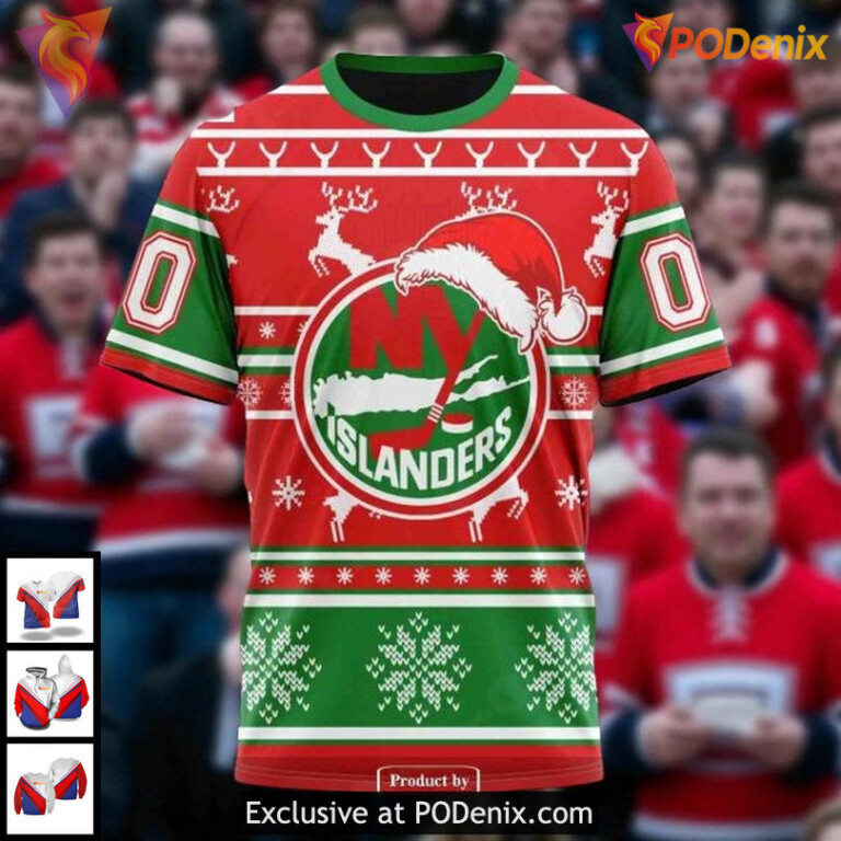 NHL New York Islanders Hoodie 3D Custom Christmas Edition With Reindeer Style - 2