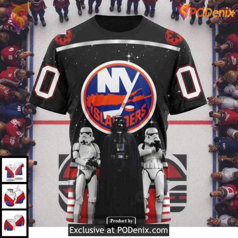 NHL New York Islanders Hoodie 3D, Custom Star Wars Design For Hockey Fans - 2