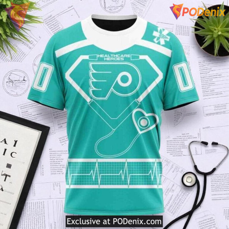 NHL Philadelphia Flyers Hoodie, Healthcare Heroes Honoring Custom Edition - 2