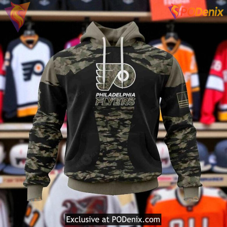 NHL Philadelphia Flyers Hoodie, Military Members Color Kit V5 Custom Style